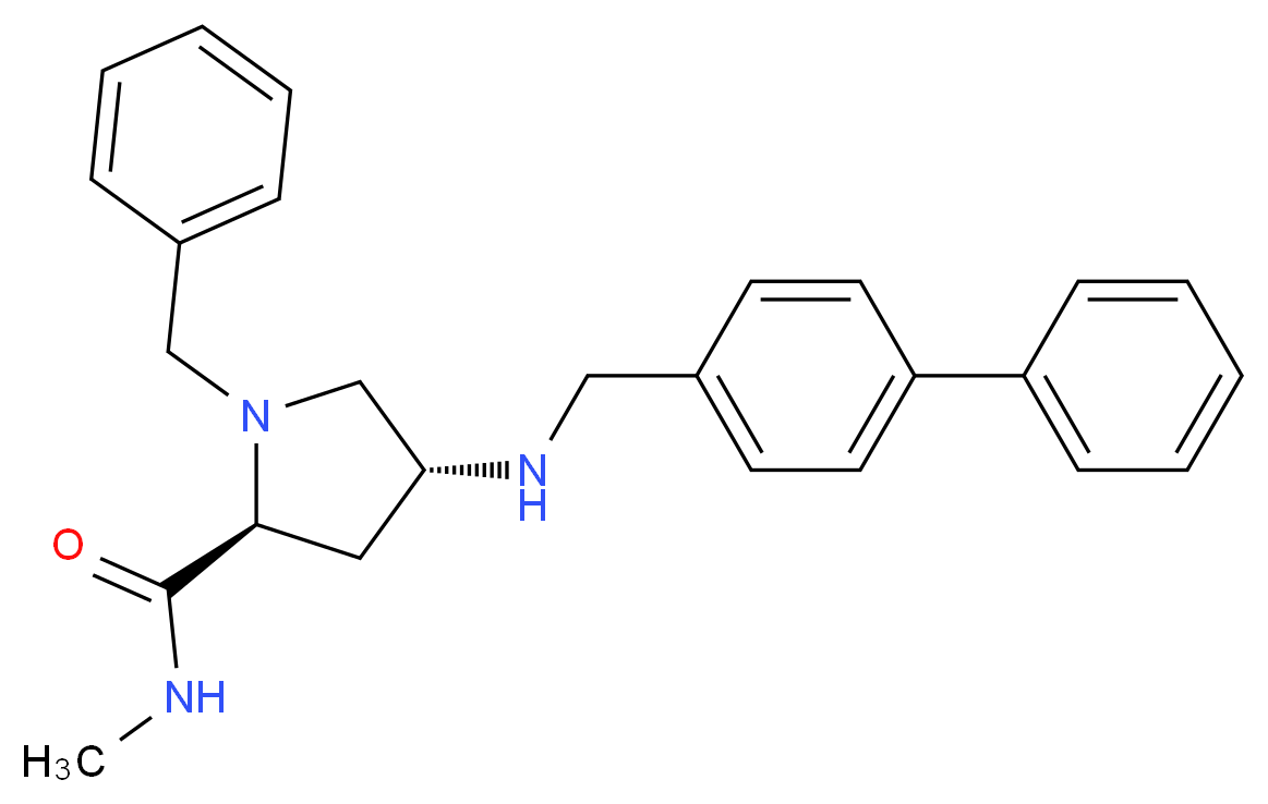 (4R)-1-benzyl-4-[(4-biphenylylmethyl)amino]-N-methyl-L-prolinamide_分子结构_CAS_)