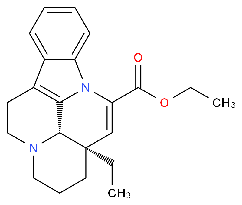 ethyl (15R,19S)-15-ethyl-1,11-diazapentacyclo[9.6.2.0<sup>2</sup>,<sup>7</sup>.0<sup>8</sup>,<sup>1</sup><sup>8</sup>.0<sup>1</sup><sup>5</sup>,<sup>1</sup><sup>9</sup>]nonadeca-2,4,6,8(18),16-pentaene-17-carboxylate_分子结构_CAS_42971-09-5