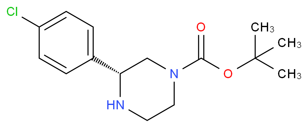 (R)-3-(4-CHLORO-PHENYL)-PIPERAZINE-1-CARBOXYLIC ACID TERT-BUTYL ESTER_分子结构_CAS_1228556-99-7)