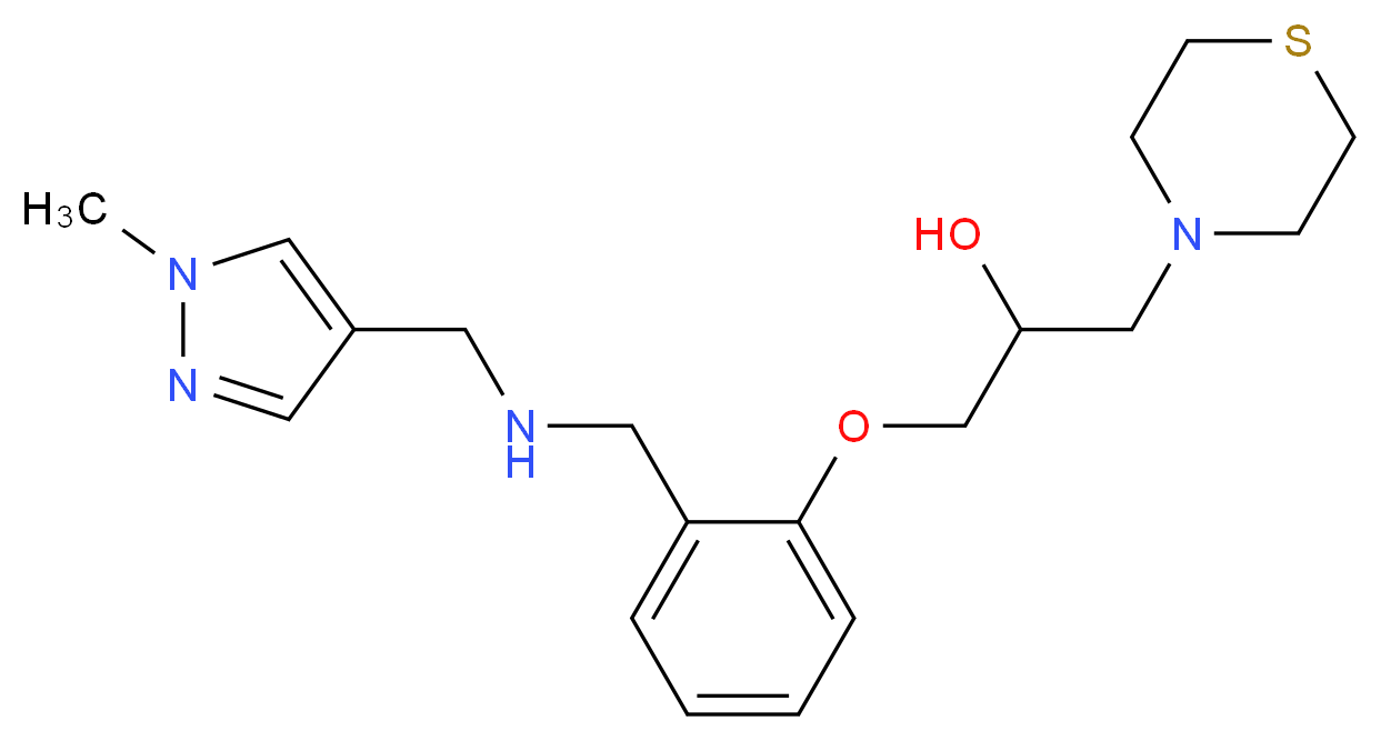 1-[2-({[(1-methyl-1H-pyrazol-4-yl)methyl]amino}methyl)phenoxy]-3-(4-thiomorpholinyl)-2-propanol_分子结构_CAS_)