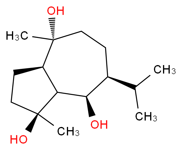 (1S,3aR,4R,7S,8R,8aR)-1,4-dimethyl-7-(propan-2-yl)-decahydroazulene-1,4,8-triol_分子结构_CAS_152110-17-3