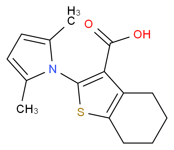 2-(2,5-dimethyl-1H-pyrrol-1-yl)-4,5,6,7-tetrahydro-1-benzothiophene-3-carboxylic acid_分子结构_CAS_433245-13-7)