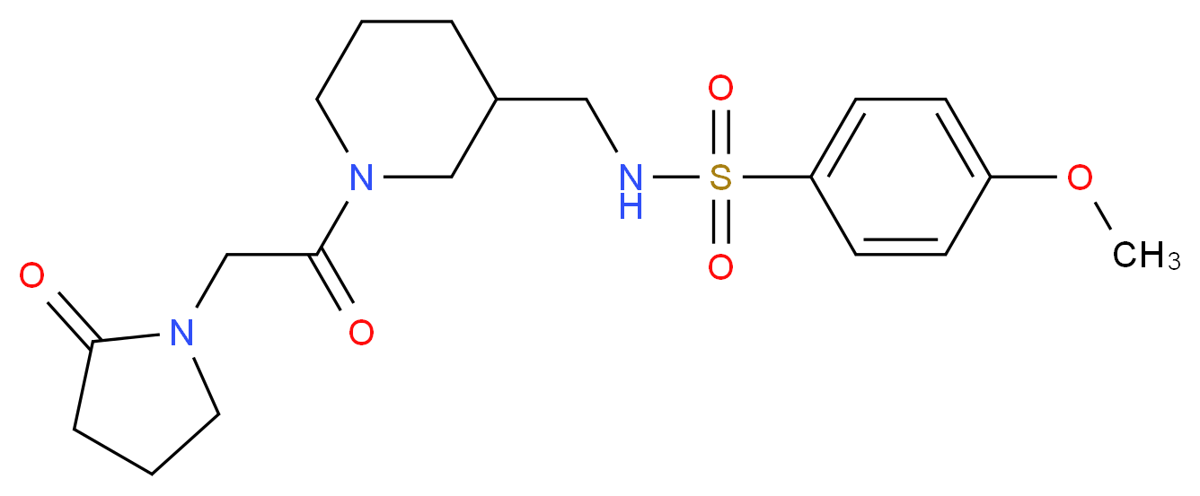 4-methoxy-N-({1-[(2-oxo-1-pyrrolidinyl)acetyl]-3-piperidinyl}methyl)benzenesulfonamide_分子结构_CAS_)