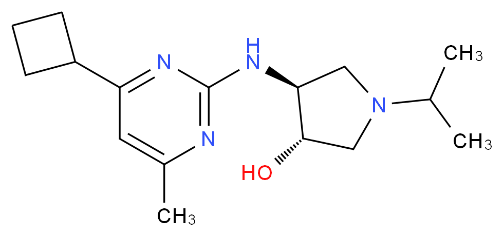 (3S*,4S*)-4-[(4-cyclobutyl-6-methylpyrimidin-2-yl)amino]-1-isopropylpyrrolidin-3-ol_分子结构_CAS_)