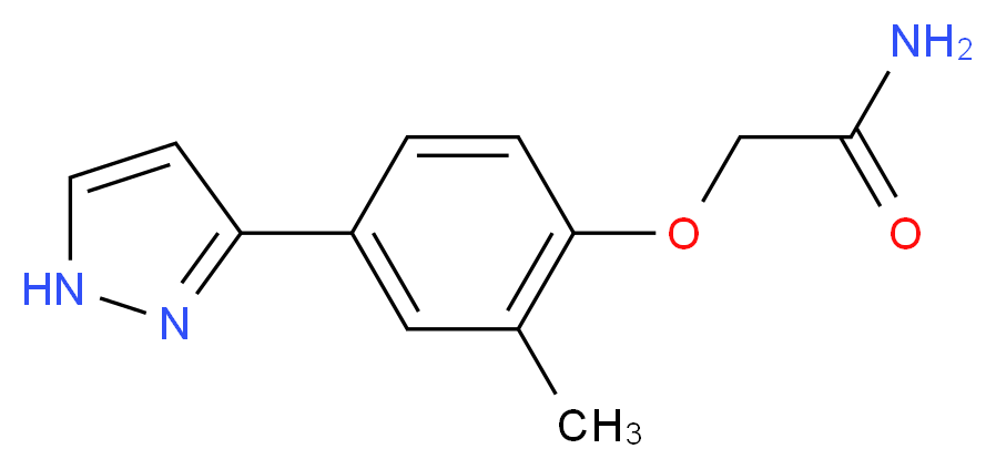 2-[2-methyl-4-(1H-pyrazol-3-yl)phenoxy]acetamide_分子结构_CAS_)