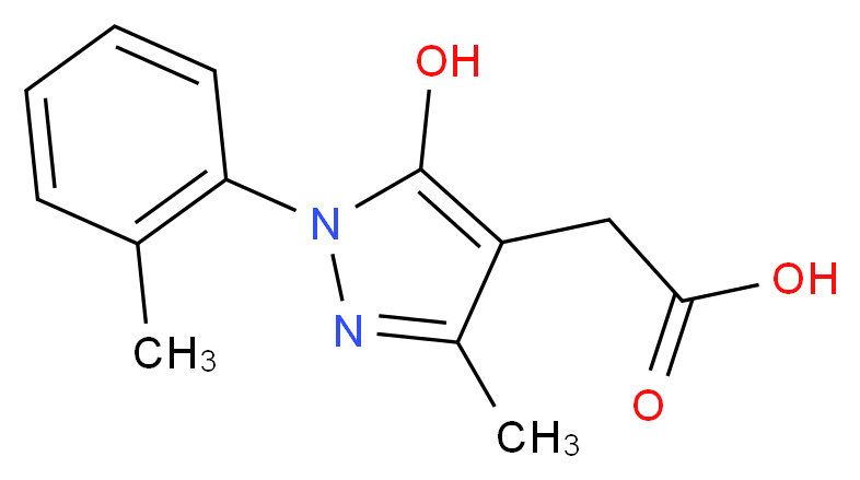 (5-Hydroxy-3-methyl-1-o-tolyl-1H-pyrazol-4-yl)-acetic acid_分子结构_CAS_)
