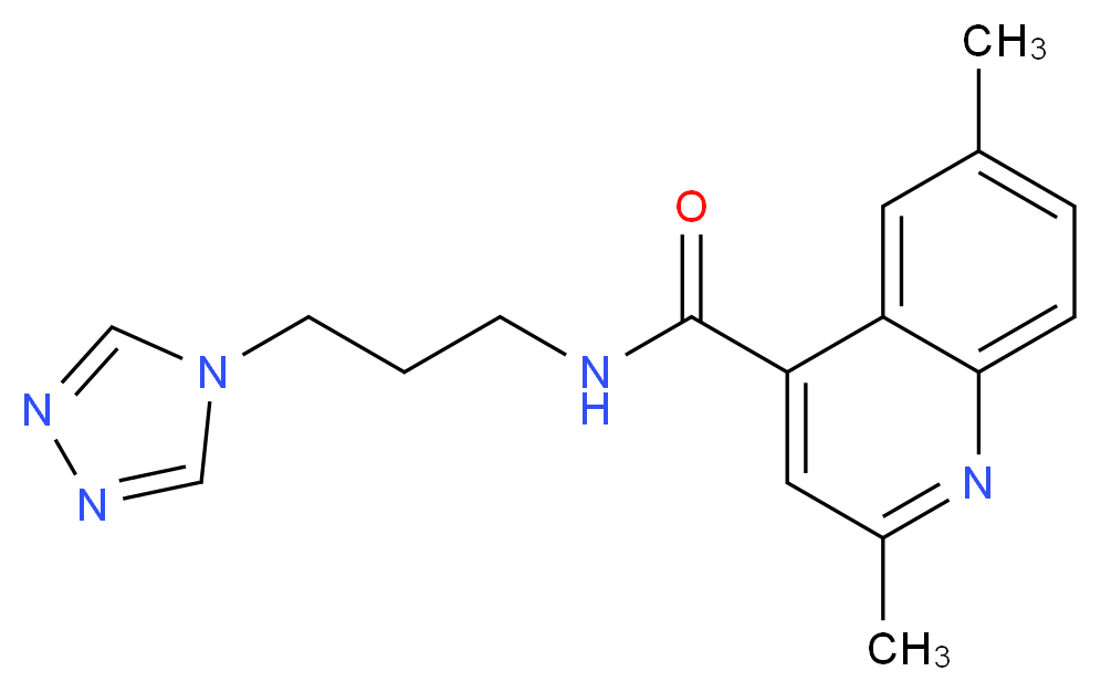 2,6-dimethyl-N-[3-(4H-1,2,4-triazol-4-yl)propyl]-4-quinolinecarboxamide_分子结构_CAS_)