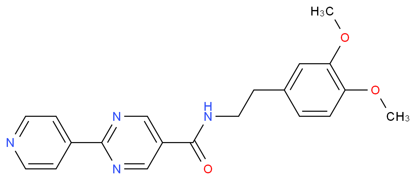 N-[2-(3,4-dimethoxyphenyl)ethyl]-2-(4-pyridinyl)-5-pyrimidinecarboxamide_分子结构_CAS_)