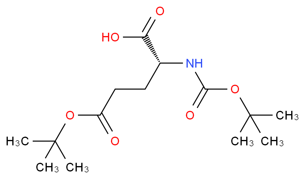 (2R)-5-(tert-butoxy)-2-{[(tert-butoxy)carbonyl]amino}-5-oxopentanoic acid_分子结构_CAS_104719-63-3