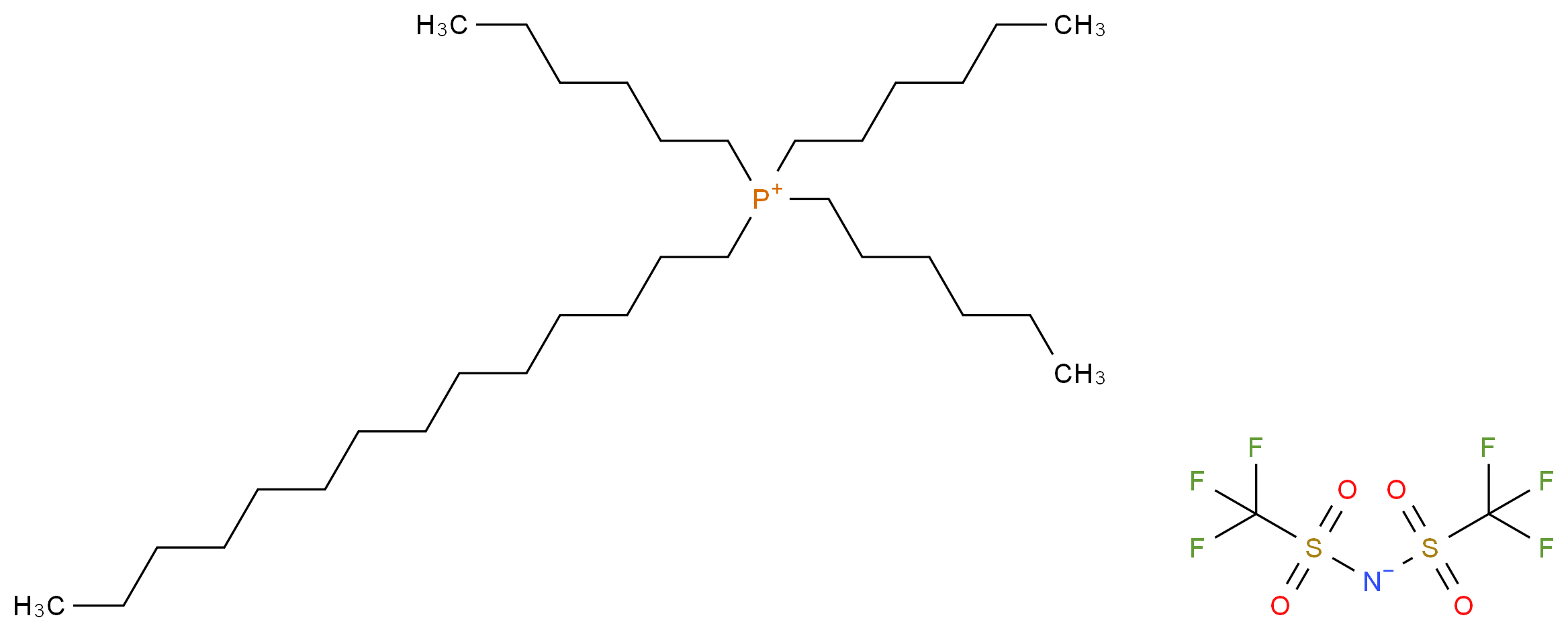 三己基十四烷基膦双(三氟甲基磺酰基)酰胺_分子结构_CAS_460092-03-9)