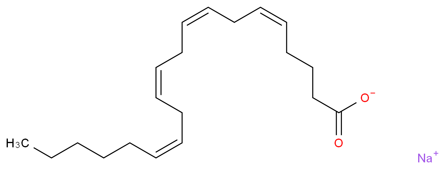 sodium (5Z,8Z,11Z,14Z)-icosa-5,8,11,14-tetraenoate_分子结构_CAS_6610-25-9