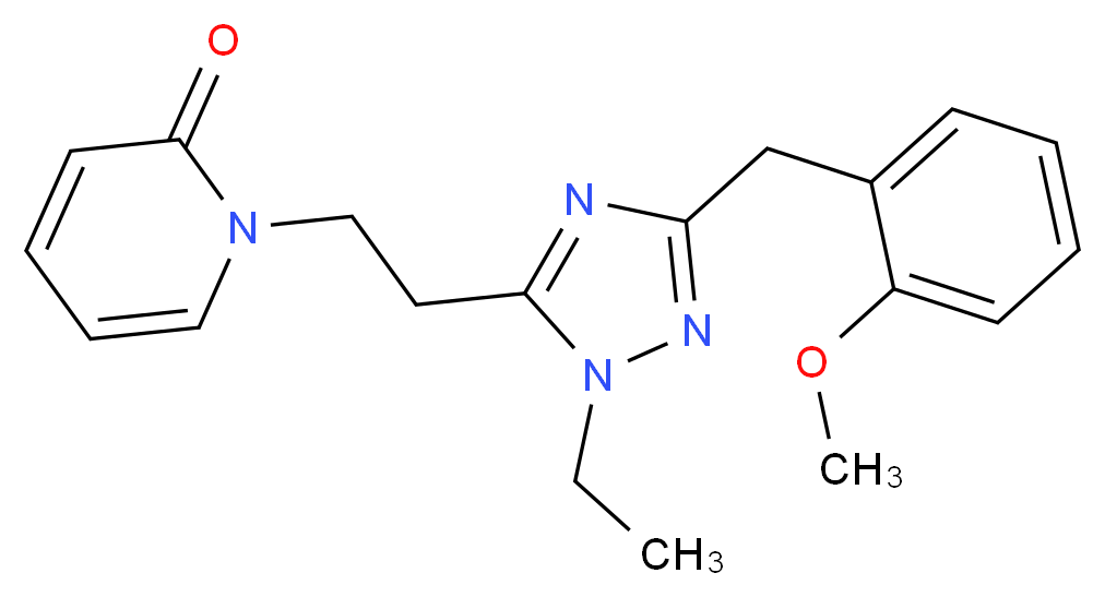 1-{2-[1-ethyl-3-(2-methoxybenzyl)-1H-1,2,4-triazol-5-yl]ethyl}pyridin-2(1H)-one_分子结构_CAS_)
