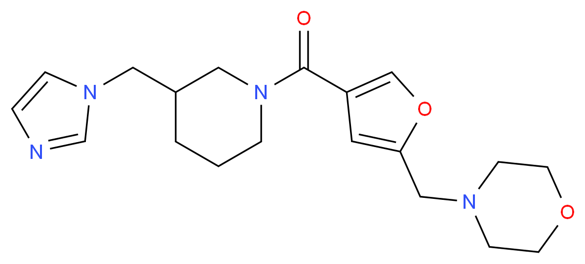 4-[(4-{[3-(1H-imidazol-1-ylmethyl)-1-piperidinyl]carbonyl}-2-furyl)methyl]morpholine_分子结构_CAS_)