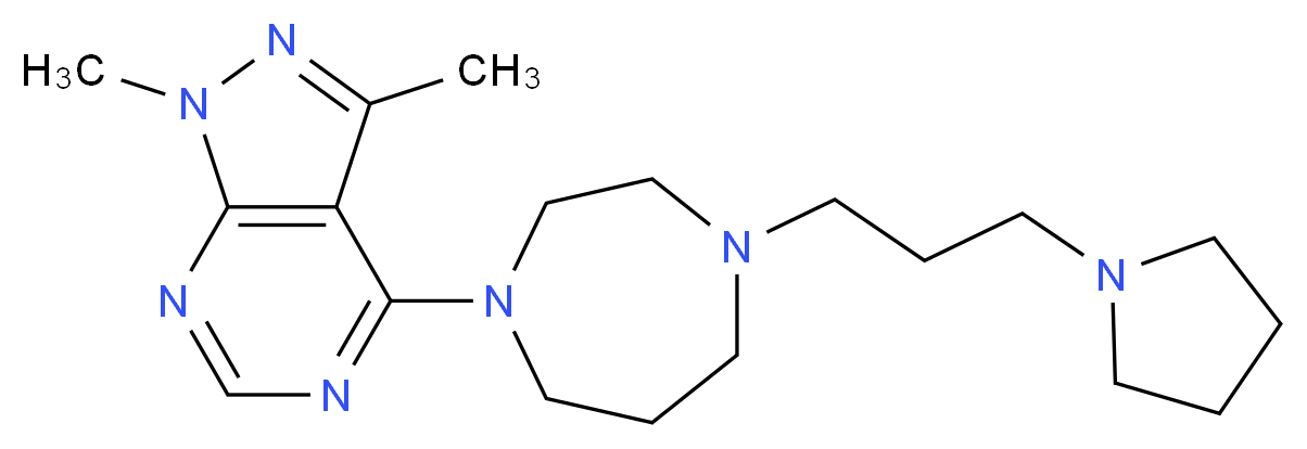 1,3-dimethyl-4-[4-(3-pyrrolidin-1-ylpropyl)-1,4-diazepan-1-yl]-1H-pyrazolo[3,4-d]pyrimidine_分子结构_CAS_)