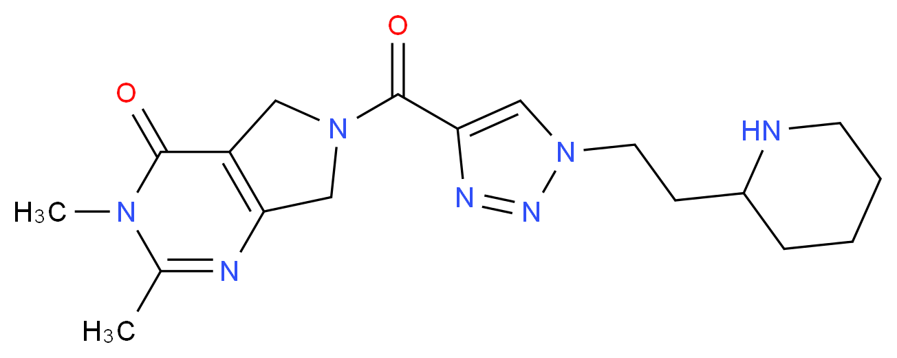 2,3-dimethyl-6-{[1-(2-piperidin-2-ylethyl)-1H-1,2,3-triazol-4-yl]carbonyl}-3,5,6,7-tetrahydro-4H-pyrrolo[3,4-d]pyrimidin-4-one_分子结构_CAS_)