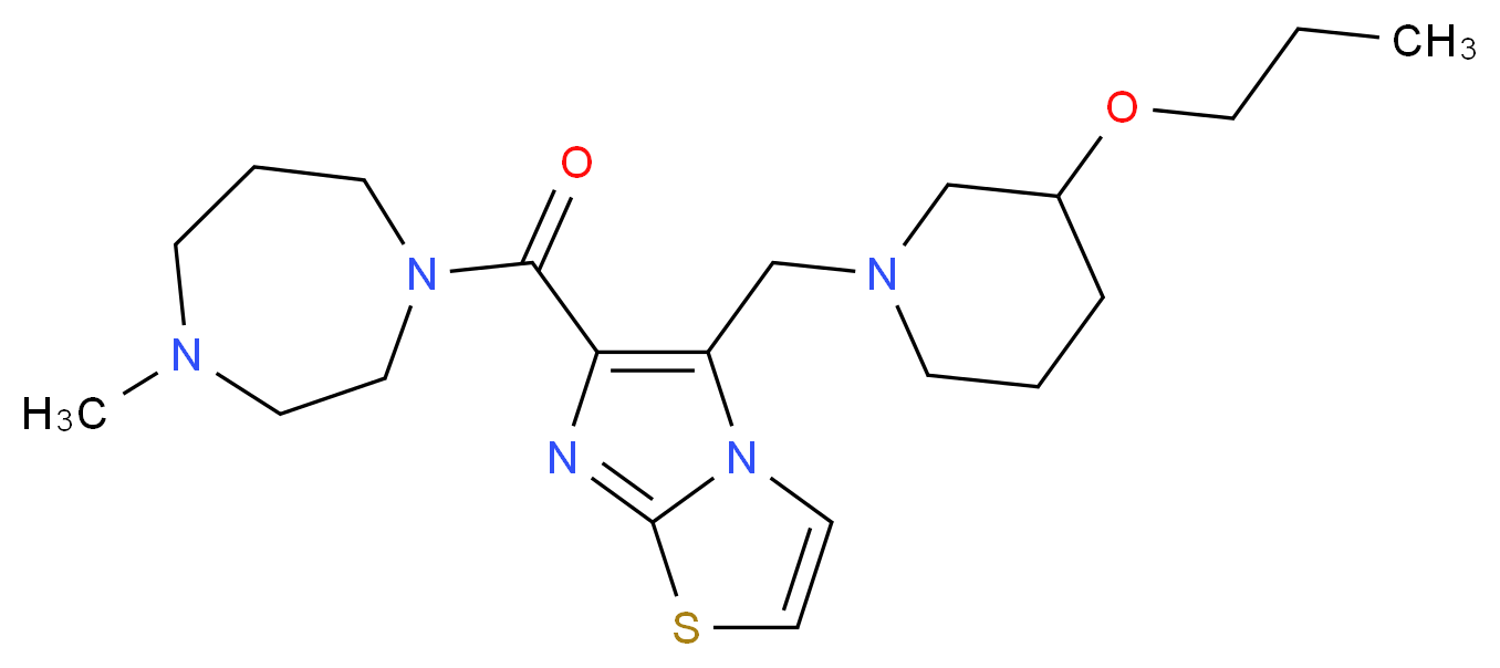 6-[(4-methyl-1,4-diazepan-1-yl)carbonyl]-5-[(3-propoxy-1-piperidinyl)methyl]imidazo[2,1-b][1,3]thiazole_分子结构_CAS_)