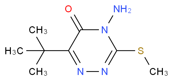4-amino-6-tert-butyl-3-(methylsulfanyl)-4,5-dihydro-1,2,4-triazin-5-one_分子结构_CAS_21087-64-9