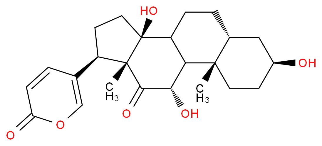 5-[(2S,5S,7R,11S,14R,15R,17S)-5,11,17-trihydroxy-2,15-dimethyl-16-oxotetracyclo[8.7.0.0<sup>2</sup>,<sup>7</sup>.0<sup>1</sup><sup>1</sup>,<sup>1</sup><sup>5</sup>]heptadecan-14-yl]-2H-pyran-2-one_分子结构_CAS_464-74-4