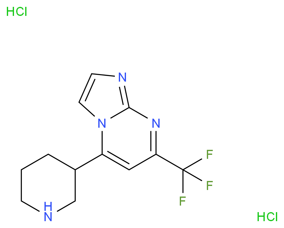 5-Piperidin-3-yl-7-trifluoromethyl-imidazo[1,2-a]-pyrimidine dihydrochloride_分子结构_CAS_1185299-45-9)