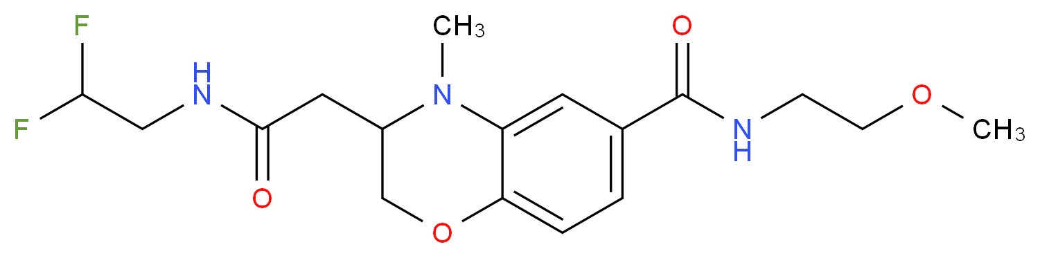 3-{2-[(2,2-difluoroethyl)amino]-2-oxoethyl}-N-(2-methoxyethyl)-4-methyl-3,4-dihydro-2H-1,4-benzoxazine-6-carboxamide_分子结构_CAS_)