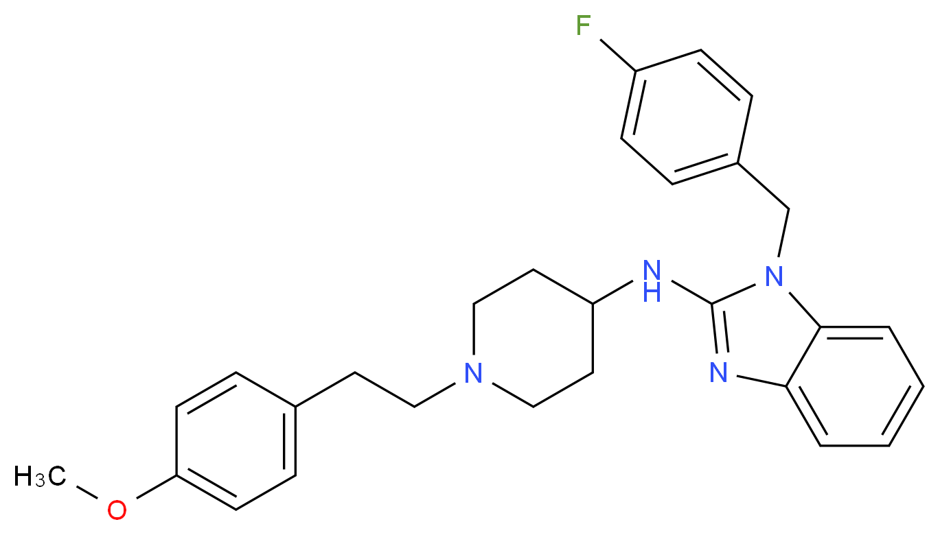 1-(4-fluorobenzyl)-2-(1-(4-methoxyphenethyl)piperidin-4-yl)aminobenzimidazole_分子结构_CAS_68844-77-9)