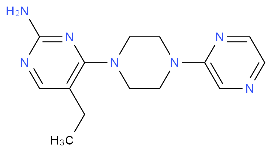 5-ethyl-4-(4-pyrazin-2-ylpiperazin-1-yl)pyrimidin-2-amine_分子结构_CAS_)
