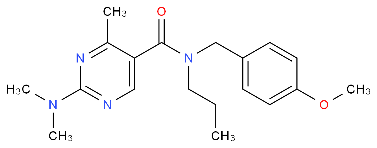 2-(dimethylamino)-N-(4-methoxybenzyl)-4-methyl-N-propylpyrimidine-5-carboxamide_分子结构_CAS_)