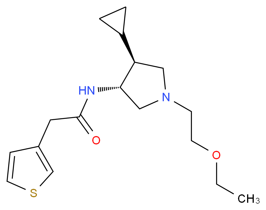 N-[(3R*,4S*)-4-cyclopropyl-1-(2-ethoxyethyl)-3-pyrrolidinyl]-2-(3-thienyl)acetamide_分子结构_CAS_)