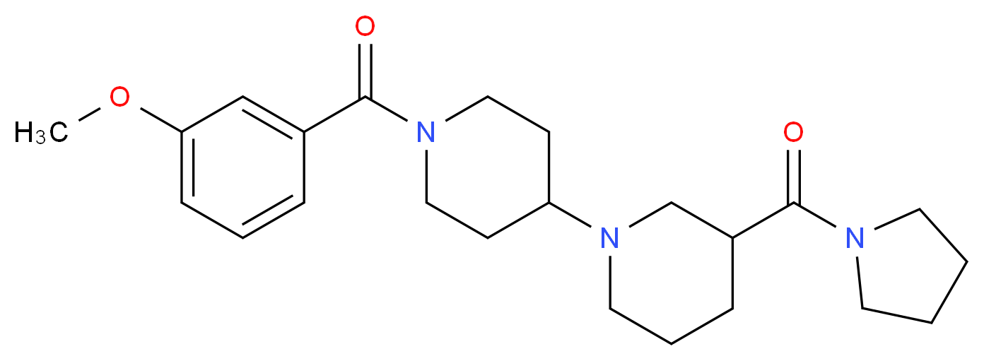 1'-(3-methoxybenzoyl)-3-(pyrrolidin-1-ylcarbonyl)-1,4'-bipiperidine_分子结构_CAS_)