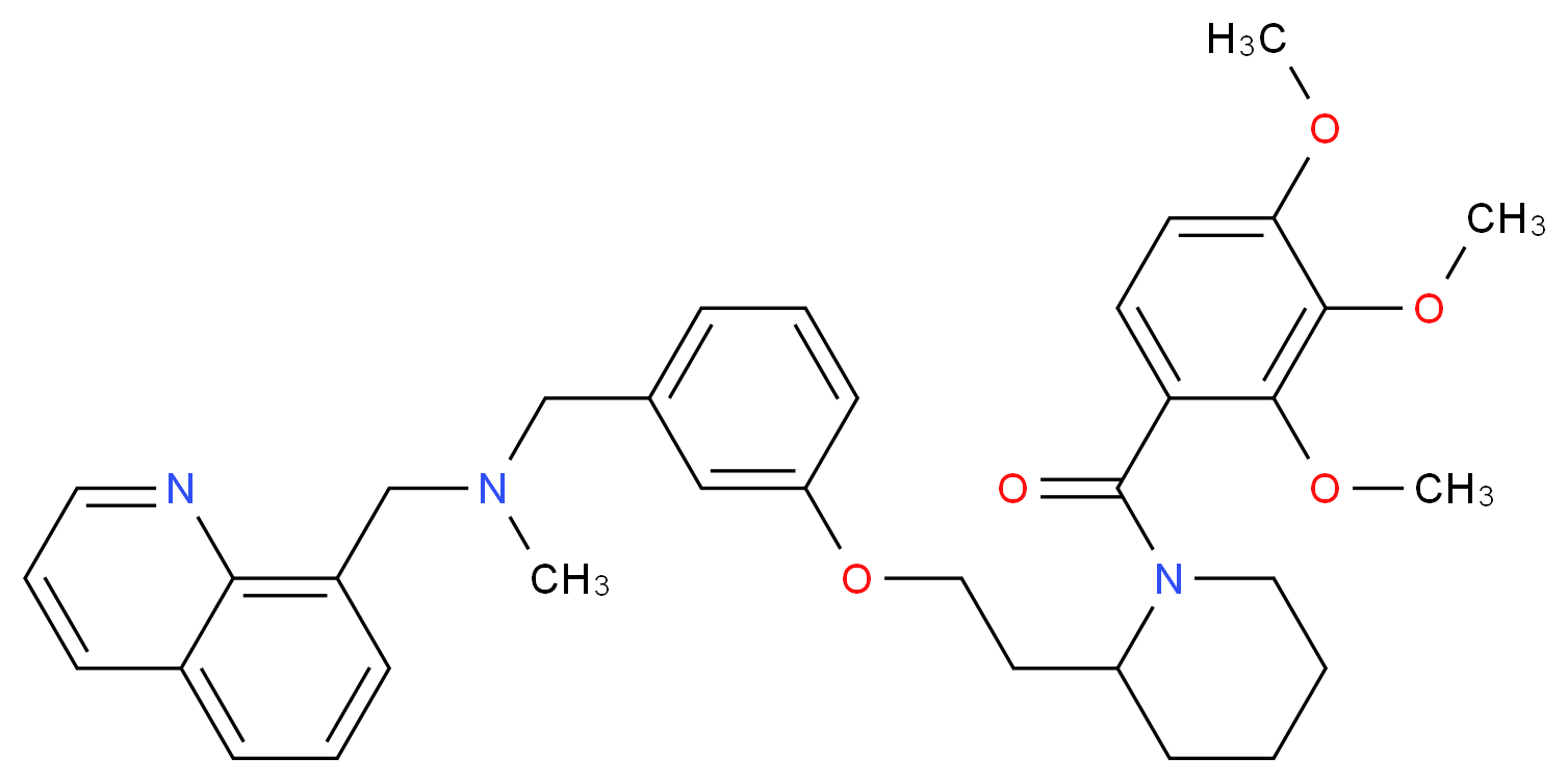 N-methyl-1-(8-quinolinyl)-N-(3-{2-[1-(2,3,4-trimethoxybenzoyl)-2-piperidinyl]ethoxy}benzyl)methanamine_分子结构_CAS_)