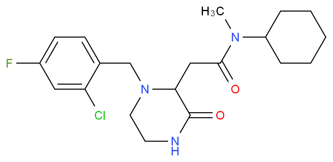 2-[1-(2-chloro-4-fluorobenzyl)-3-oxo-2-piperazinyl]-N-cyclohexyl-N-methylacetamide_分子结构_CAS_)