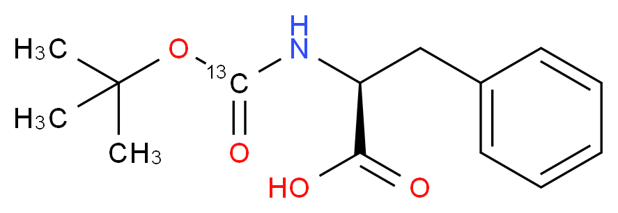 (2S)-2-{[(tert-butoxy)(<sup>1</sup><sup>3</sup>C)carbonyl]amino}-3-phenylpropanoic acid_分子结构_CAS_84771-22-2