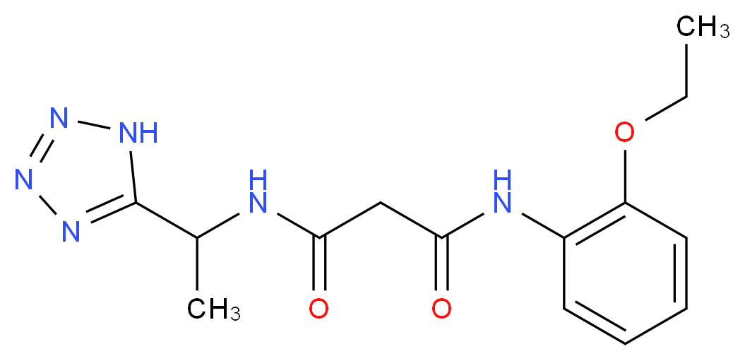 N-(2-ethoxyphenyl)-N'-[1-(1H-tetrazol-5-yl)ethyl]malonamide_分子结构_CAS_)