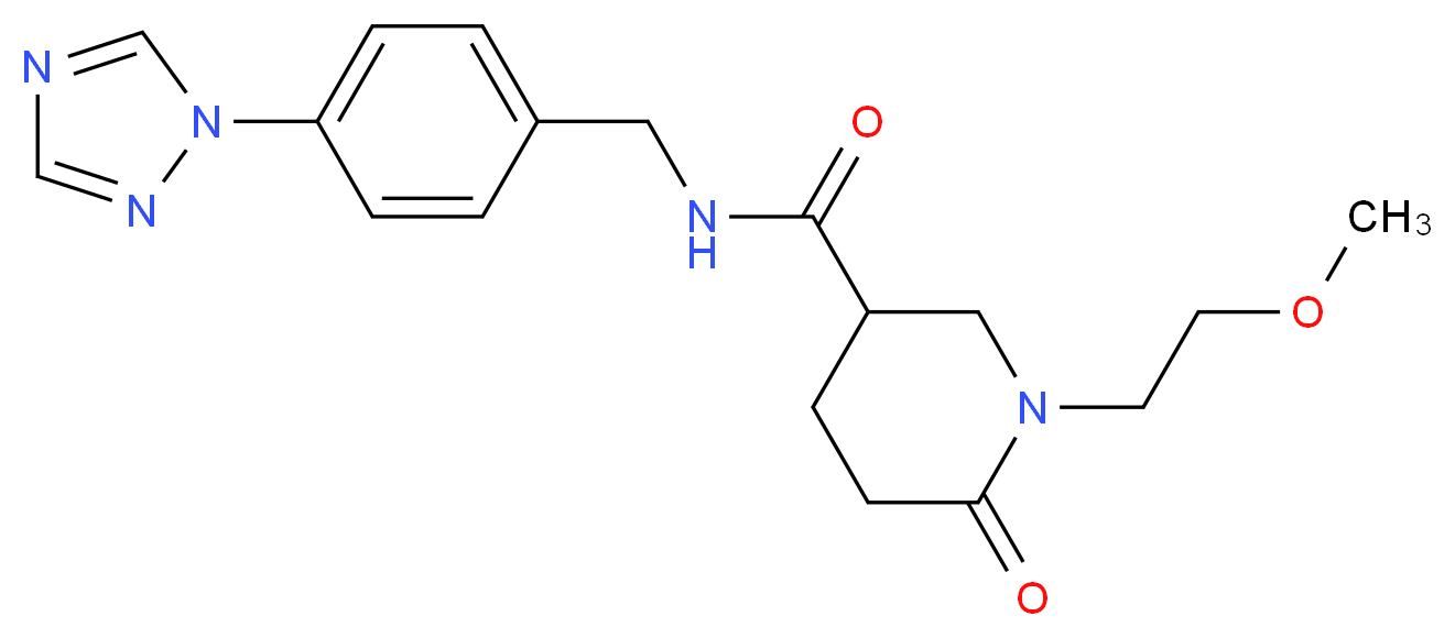 1-(2-methoxyethyl)-6-oxo-N-[4-(1H-1,2,4-triazol-1-yl)benzyl]-3-piperidinecarboxamide_分子结构_CAS_)