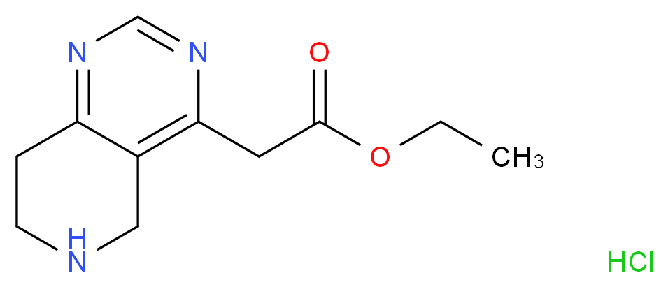 Ethyl 2-(5,6,7,8-tetrahydropyrido[4,3-d]pyrimidin-4-yl)acetate hydrochloride_分子结构_CAS_1187830-78-9)