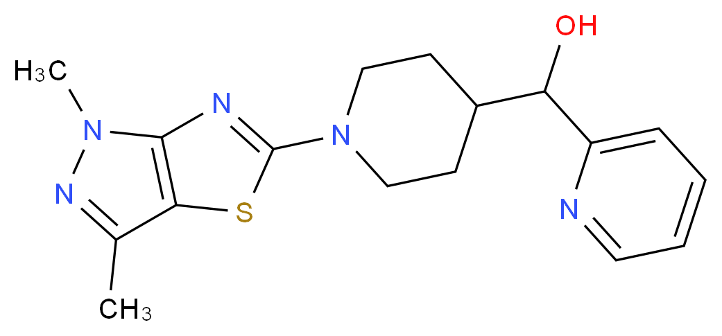 [1-(1,3-dimethyl-1H-pyrazolo[3,4-d][1,3]thiazol-5-yl)piperidin-4-yl](pyridin-2-yl)methanol_分子结构_CAS_)