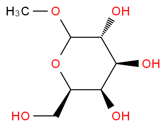 (2R,3R,4S,5R)-2-(Hydroxymethyl)-6-methoxytetrahydro-2H-pyran-3,4,5-triol_分子结构_CAS_93302-26-2)