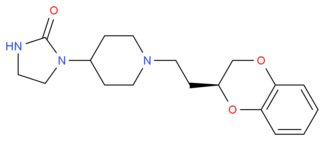 1-(1-{2-[(2S)-2,3-dihydro-1,4-benzodioxin-2-yl]ethyl}piperidin-4-yl)imidazolidin-2-one_分子结构_CAS_72822-56-1