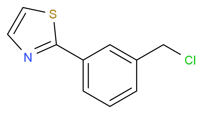 2-[3-(chloromethyl)phenyl]-1,3-thiazole_分子结构_CAS_906352-60-1