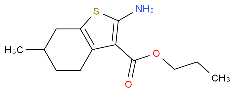 Propyl 2-amino-6-methyl-4,5,6,7-tetrahydro-1-benzothiophene-3-carboxylate_分子结构_CAS_)