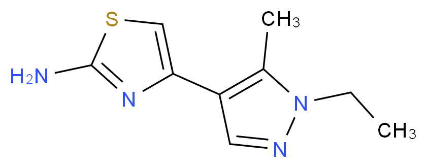 4-(1-Ethyl-5-methyl-1H-pyrazol-4-yl)-thiazol-2-ylamine_分子结构_CAS_)