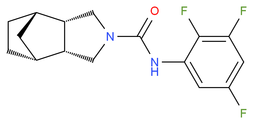 (1R*,2R*,6S*,7S*)-N-(2,3,5-trifluorophenyl)-4-azatricyclo[5.2.1.0~2,6~]decane-4-carboxamide_分子结构_CAS_)