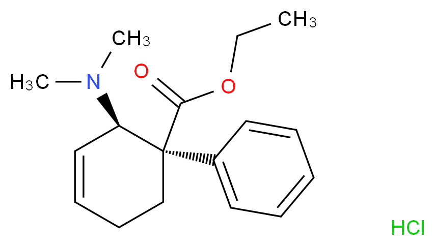 ethyl (1R,2R)-2-(dimethylamino)-1-phenylcyclohex-3-ene-1-carboxylate hydrochloride_分子结构_CAS_27107-79-5