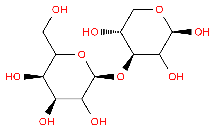 (3R,4S,6S)-2-(hydroxymethyl)-6-{[(2R,4S,5R)-2,3,5-trihydroxyoxan-4-yl]oxy}oxane-3,4,5-triol_分子结构_CAS_141661-82-7