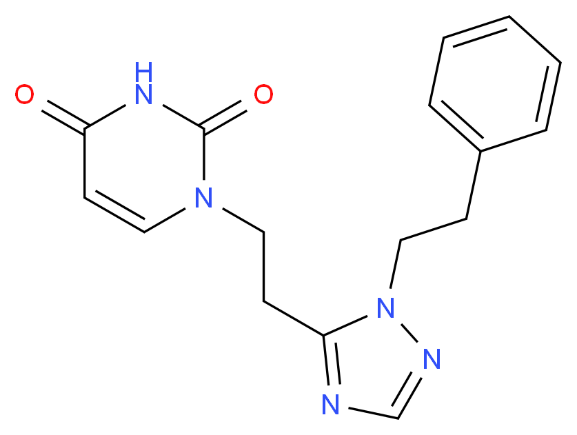 1-{2-[1-(2-phenylethyl)-1H-1,2,4-triazol-5-yl]ethyl}pyrimidine-2,4(1H,3H)-dione_分子结构_CAS_)
