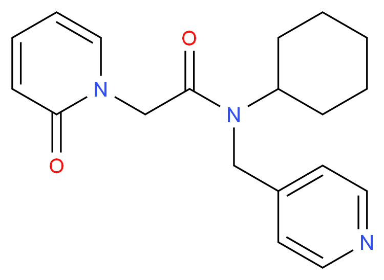 N-cyclohexyl-2-(2-oxopyridin-1(2H)-yl)-N-(pyridin-4-ylmethyl)acetamide_分子结构_CAS_)
