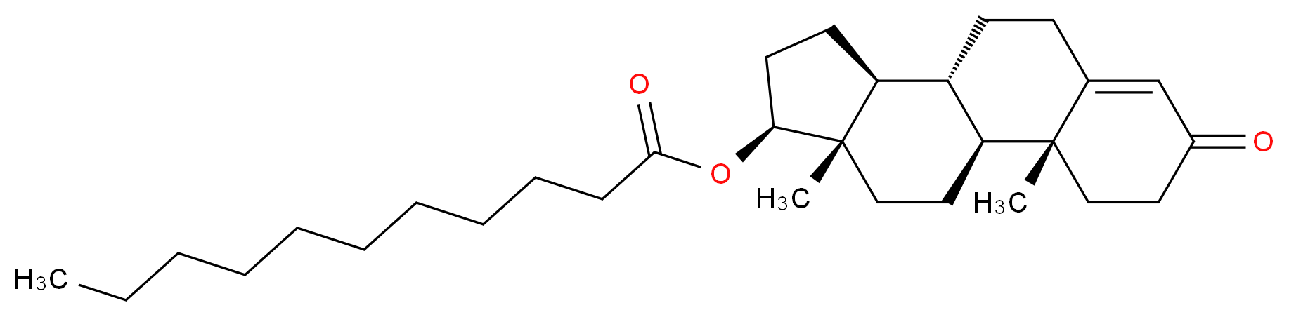 (1S,2R,10R,11S,14S,15S)-2,15-dimethyl-5-oxotetracyclo[8.7.0.0<sup>2</sup>,<sup>7</sup>.0<sup>1</sup><sup>1</sup>,<sup>1</sup><sup>5</sup>]heptadec-6-en-14-yl undecanoate_分子结构_CAS_5949-44-0