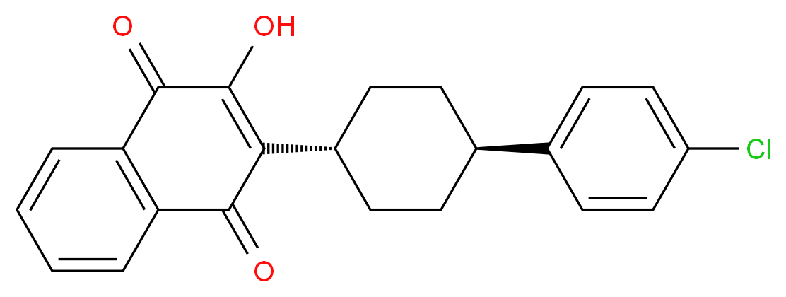 2-hydroxy-3-[(1r,4r)-4-(4-chlorophenyl)cyclohexyl]-1,4-dihydronaphthalene-1,4-dione_分子结构_CAS_95233-18-4