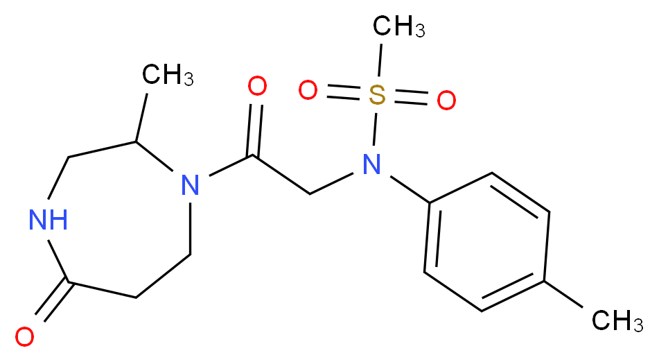 N-[2-(2-methyl-5-oxo-1,4-diazepan-1-yl)-2-oxoethyl]-N-(4-methylphenyl)methanesulfonamide_分子结构_CAS_)