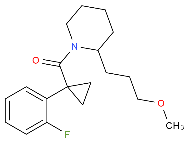 1-{[1-(2-fluorophenyl)cyclopropyl]carbonyl}-2-(3-methoxypropyl)piperidine_分子结构_CAS_)